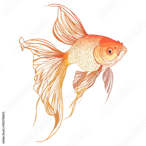 goldfish, animal, vector, transparent background, fish, aquarium, water, ocean, sea, isolated, marine, nature, fin, reef, underwater, swimming, life, cute, pet, gold fish, golden