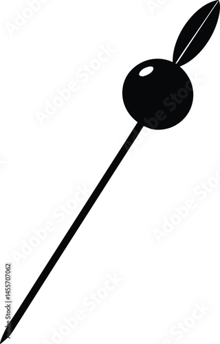 toothpick with olive on white background