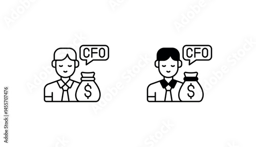 Cfo icon design with white background stock illustration