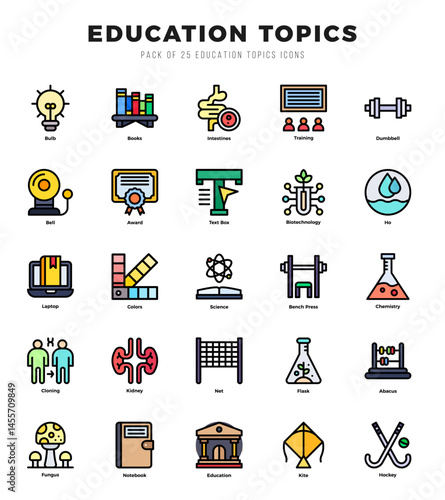 Education Topics icon pack for your website. mobile. presentation. and logo design.
