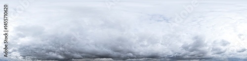 Cloudy sky panorama showing fluffy white and dark clouds