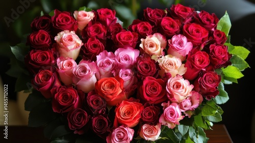 Wallpaper Mural Heart shaped rose arrangement Torontodigital.ca