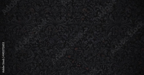 Intricate black damask wallpaper  Floral vines, gothic style ,  motif,  element