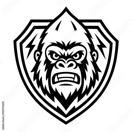 Wallpaper Mural Angry Gorilla Mascot Illustration in Shield Emblem Torontodigital.ca