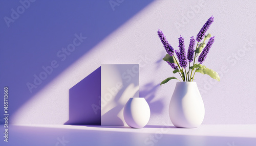 Solid lavender with soft shadow play in the corners.  Generative AI.