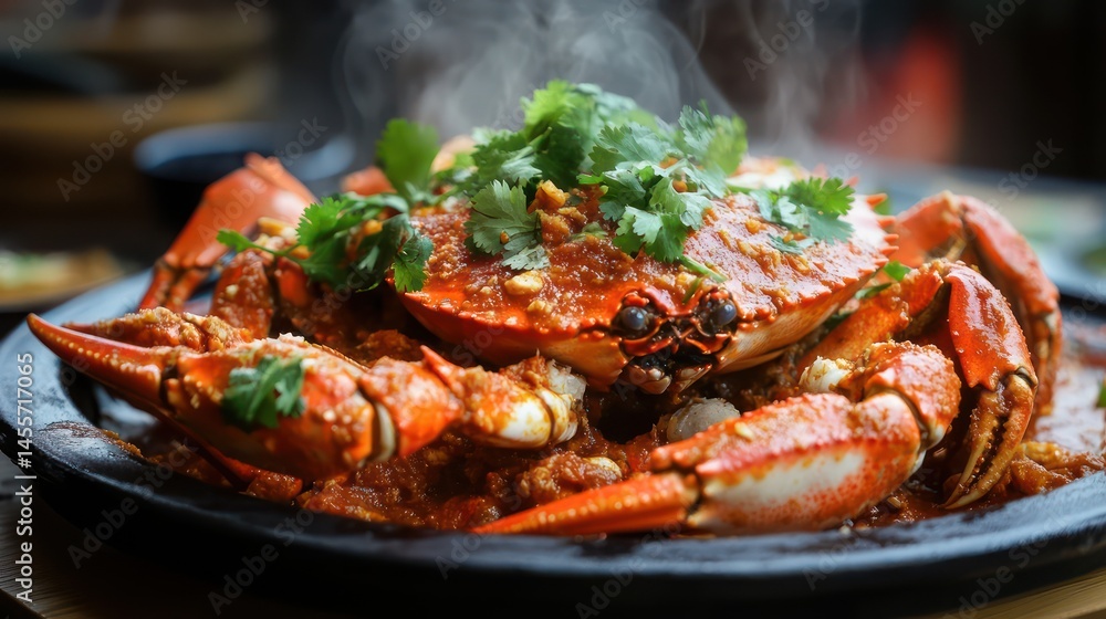 Delicious cooked crab dish Delicious cooked crab dish