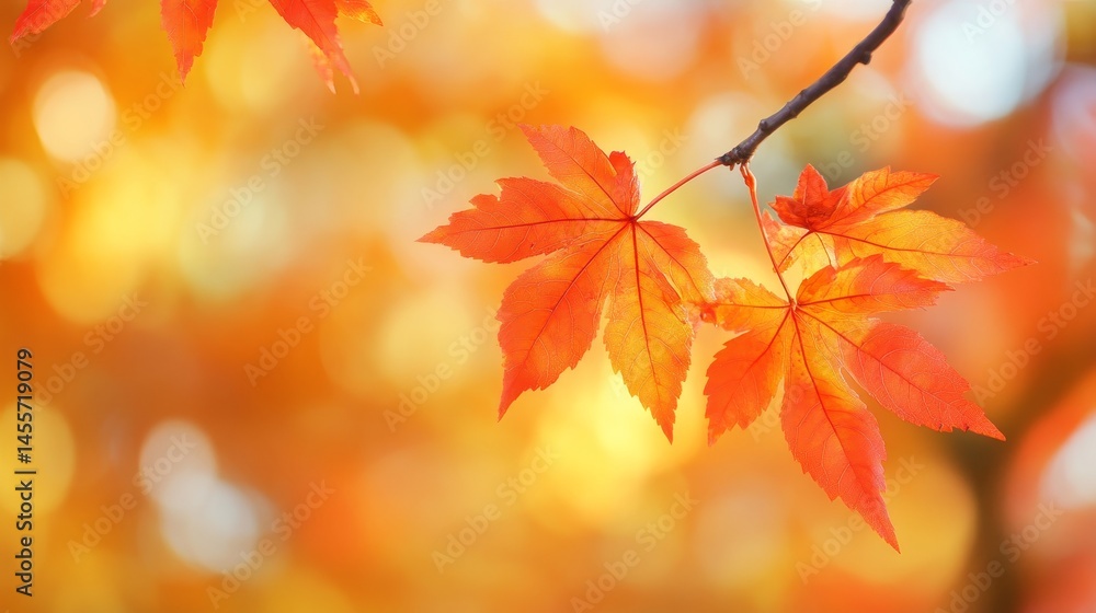 Vibrant Autumn Leaves in Warm Hues Illuminated by Soft Sunlight During a Peaceful Afternoon in a Serene Woodland Setting Vibrant Autumn Leaves in Warm Hues Illuminated by Soft Sunlight During a Peaceful Afternoon in a Serene Woodland Setting