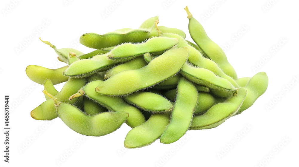 Edamame (young soybeans) Isolated in White background, Full size Vegetable Edamame (young soybeans) Isolated in White background, Full size Vegetable