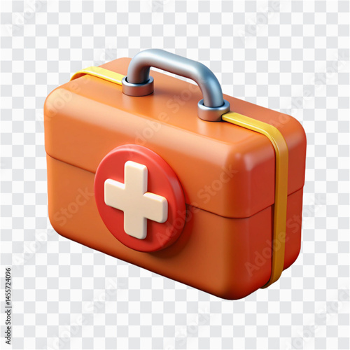 First Aid Kit Icon Render | Emergency Medical Box PNG | Health Care Symbol Design