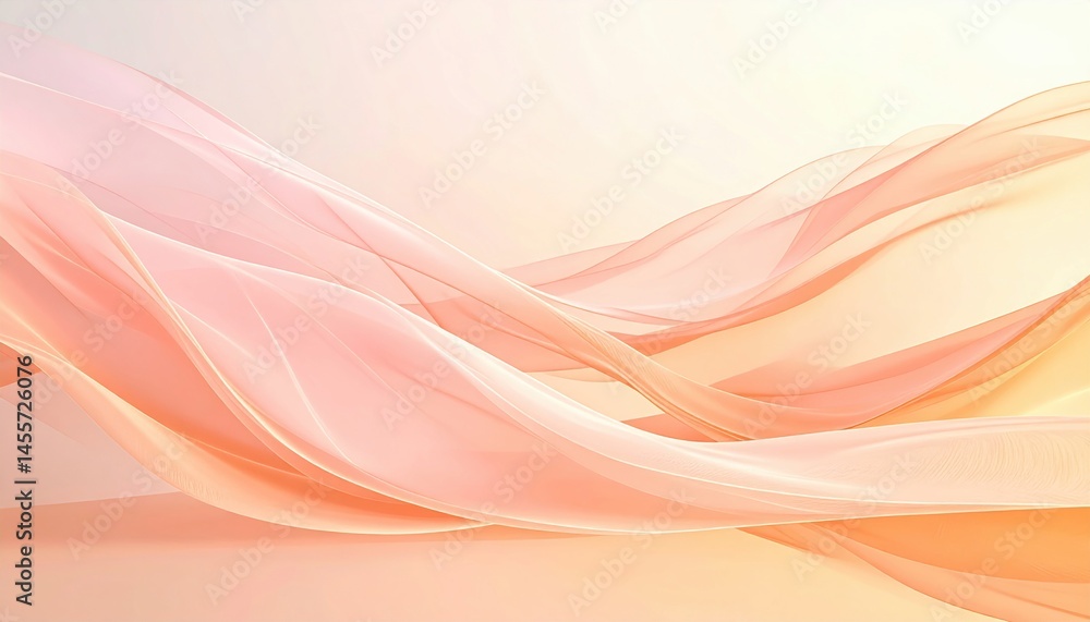 Fototapeta premium Delicate flowing fabric patterns abstract art digital creation soft color palette aerial perspective aesthetic visuals for modern design