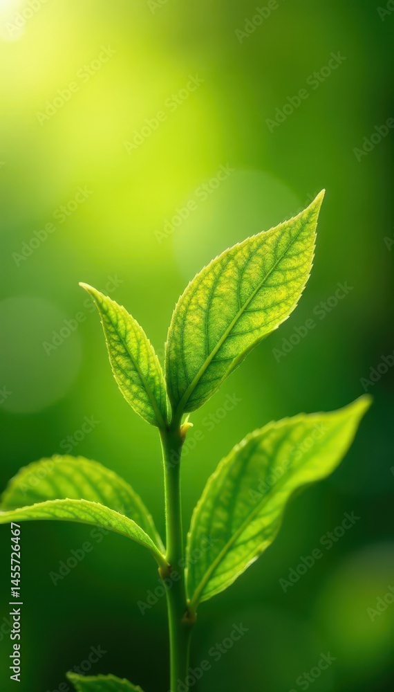 Vibrant new spring leaves unfurling, sunlight dappled , closeup, lush Vibrant new spring leaves unfurling, sunlight dappled , closeup, lush