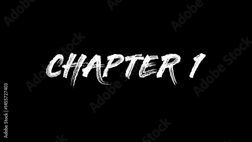 Chapter 1 animated handwriting on black background 4k animation