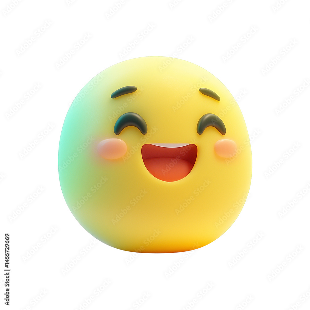 Fototapeta premium 3d Cartoon Smile emoji png