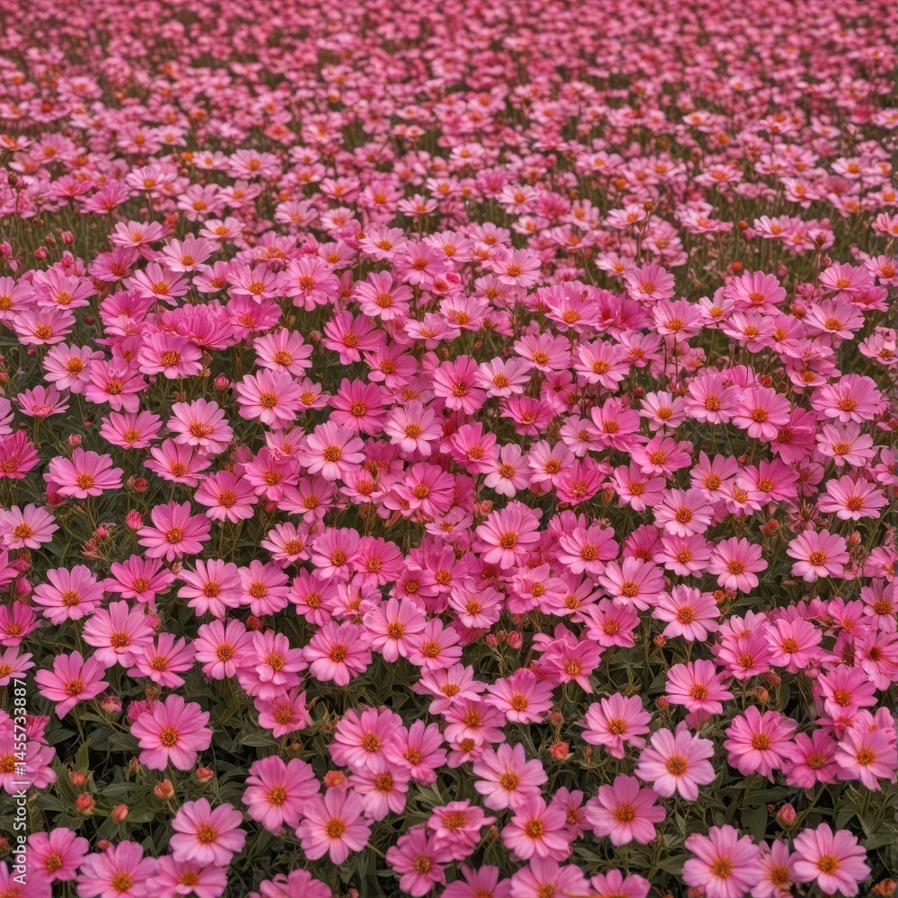 Naklejka premium Intricate gold accents on a field of pink flowers, vibrant hues , ornate, beauty, feminine