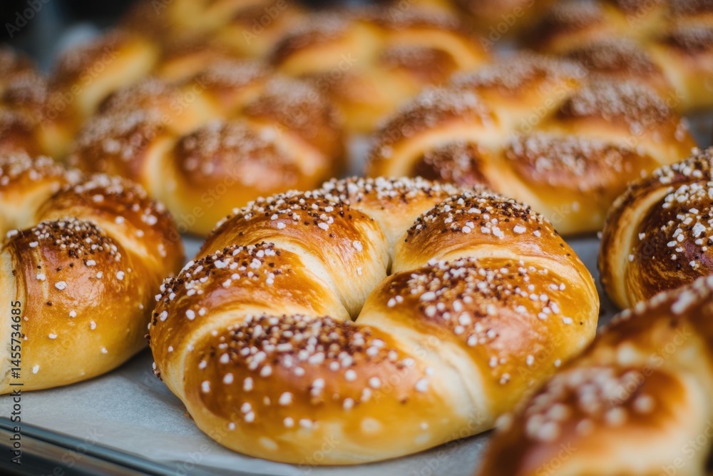 Freshly Baked Challah Bread Rolls with Sweet Topping on Baking Sheet Ready to Serve Freshly Baked Challah Bread Rolls with Sweet Topping on Baking Sheet Ready to Serve