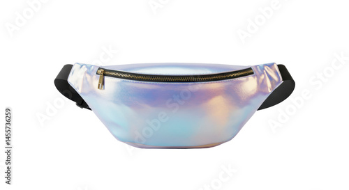 Isolated Iridescent Fanny Pack with Zipper