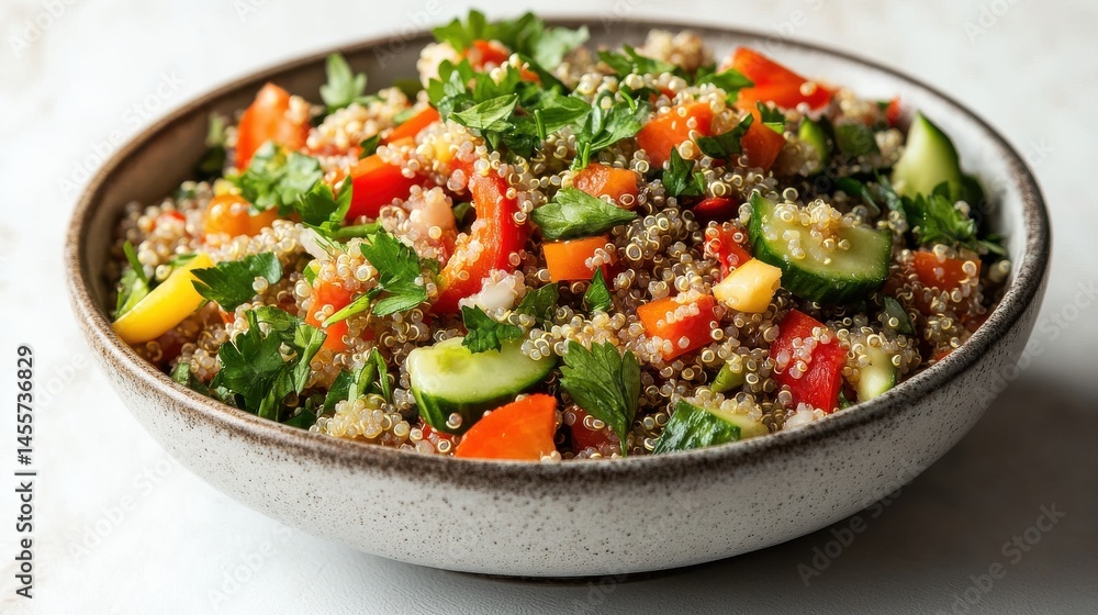 Colorful quinoa salad with fresh vegetables and herbs Colorful quinoa salad with fresh vegetables and herbs