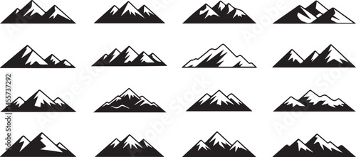 This title reflects the different mountain shapes depicted, highlighting the grandeur and beauty of mountainous landscapes in a minimalist style.