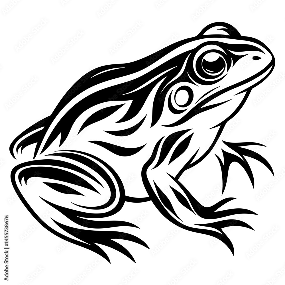 Tribal Frog Silhouette Vector Illustration Tribal Frog Silhouette Vector Illustration