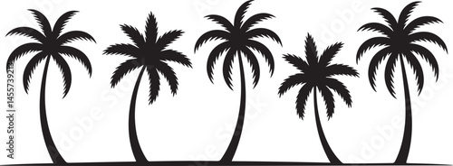 This title emphasizes the tropical vibe created by the arrangement of palm trees, evoking a serene and sunny landscape.