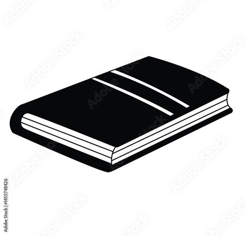 Cute cartoon hand drawn vector book icon silhouette.