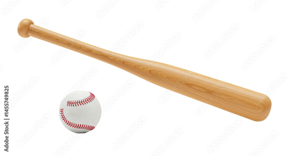 Fototapeta premium Isolated Baseball Bat and Ball