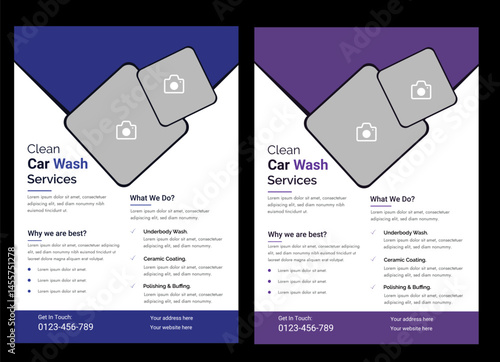 Car wash flyer design, professional car service brochure design, car service, repair, garage, foam, clean, shine, bubbles, automobile, drive, engine, A4 print-ready template.


