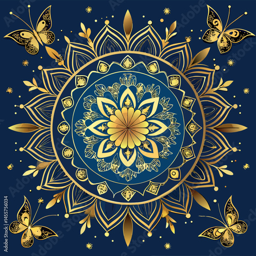 Luxury mandala background with golden arabesque pattern