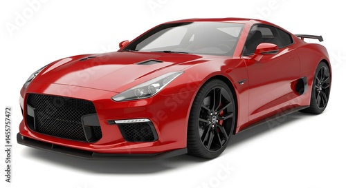 red sports car isolated on white background