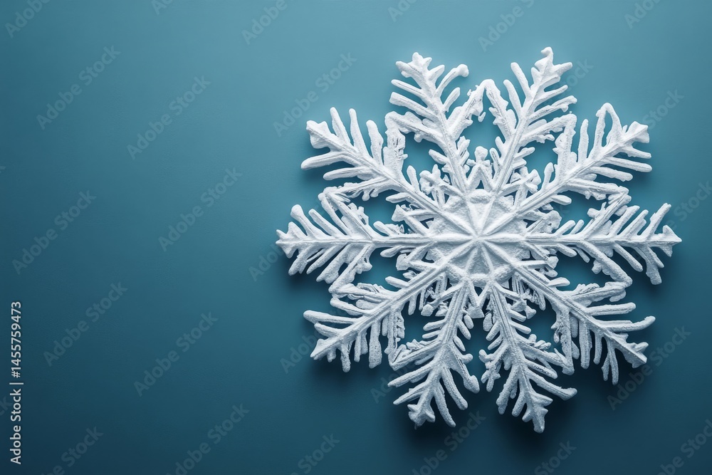 minimalist depiction of a single snowflake with intricate geometric patterns on a gradient blue background, Generative AI minimalist depiction of a single snowflake with intricate geometric patterns on a gradient blue background, Generative AI