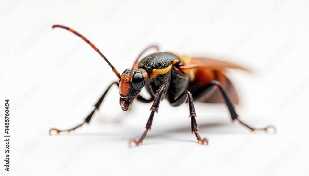 Fototapeta premium Close-up of a single insect on pure white background, bug, clean