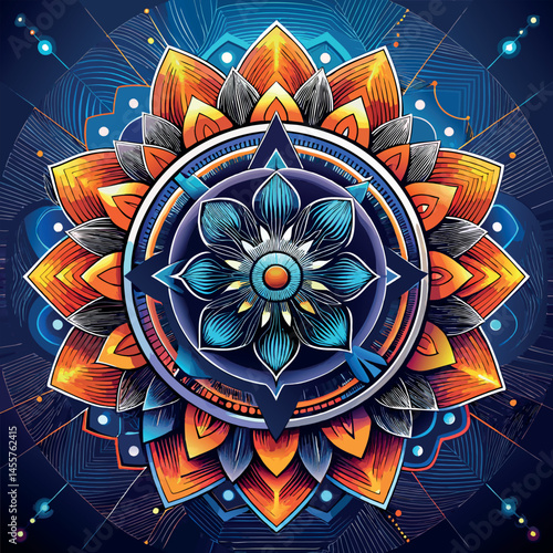 Flower luxury mandala background arabesque style