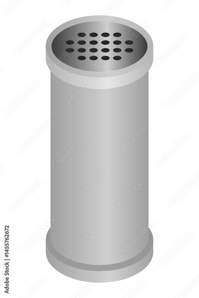 Modern Cylindrical Ashtray Design with Holes. Vector. Modern Cylindrical Ashtray Design with Holes. Vector.