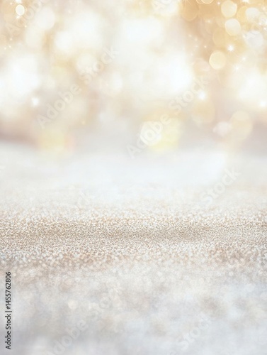 Elegant Gold and White Glitter Background with Bokeh Lights for Festive Occasions and Celebrations