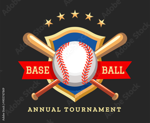 Colorful baseball tournament emblem
