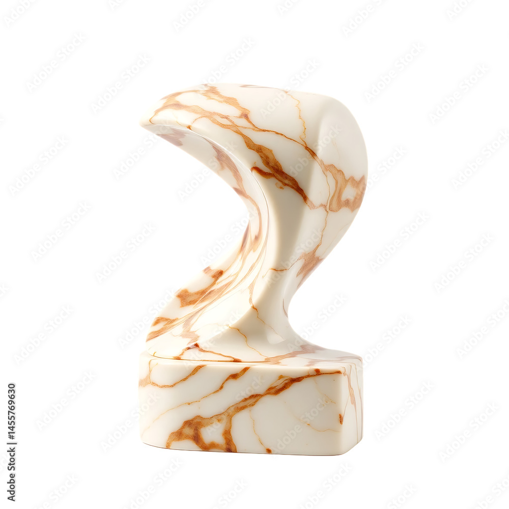 Naklejka premium Marble Sculpture with Abstract Wave-Like Form