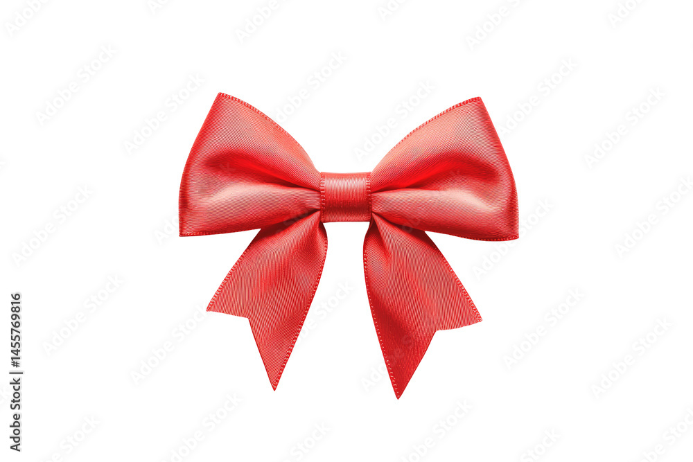 Fototapeta premium Red ribbon bow, elegant and festive