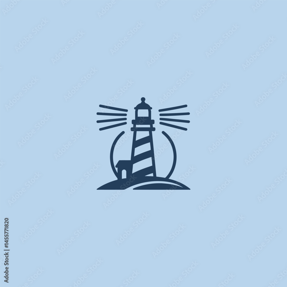 Lighthouse logo in minimalist and clean line art style. Lighthouse logo in minimalist and clean line art style.