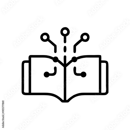 book with circuit nodes on transparent background for web and graphic design