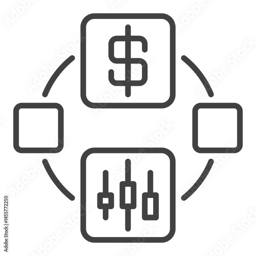 USDT Online Trading vector minimal icon or sign with in outline style