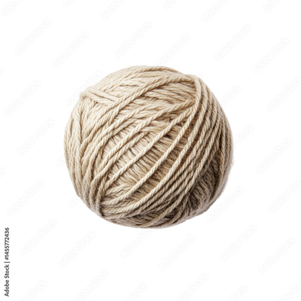 Soft yarn ball in natural beige color, perfect for knitting and crafting projects. Its textured surface adds warmth and charm to any handmade creation Soft yarn ball in natural beige color, perfect for knitting and crafting projects. Its textured surface adds warmth and charm to any handmade creation