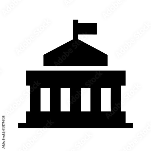 government irs building silhouette on transparent background for web and graphic design