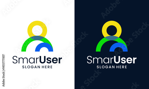 Smart user logo design. Abstract people Vector design with colorful style modern graphic icon