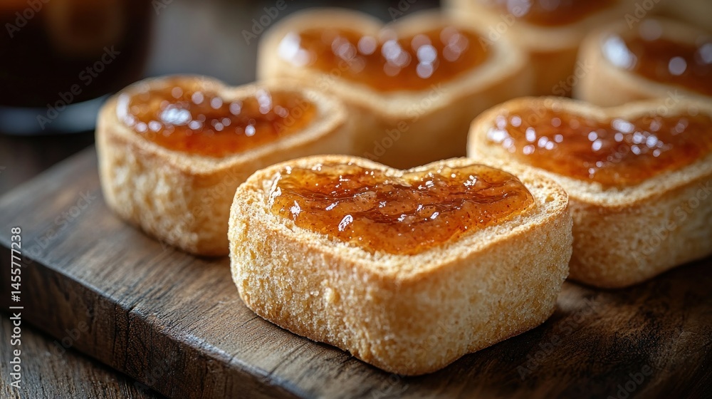Heart-shaped biscuits filled with apricot jam Heart-shaped biscuits filled with apricot jam