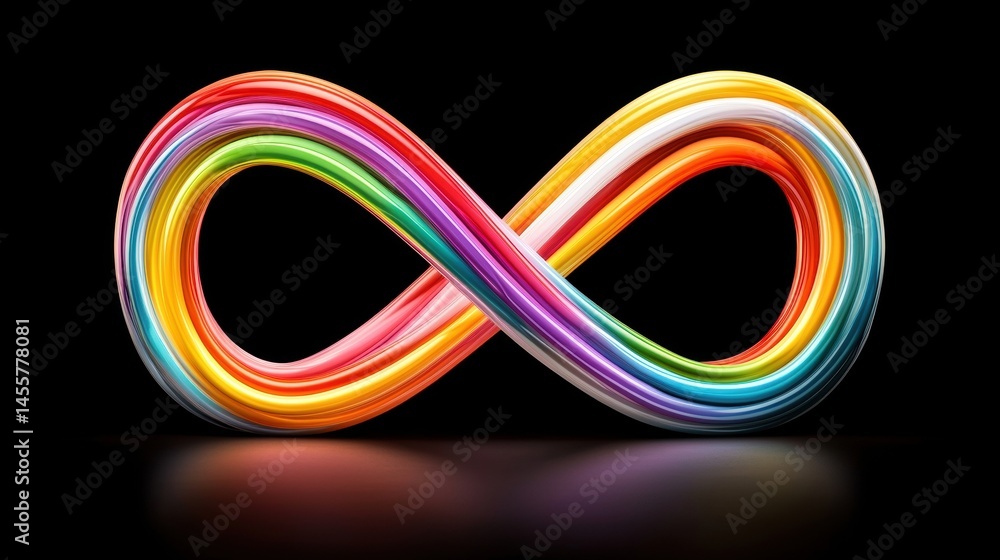 A colorful infinity symbol. A colorful infinity symbol.