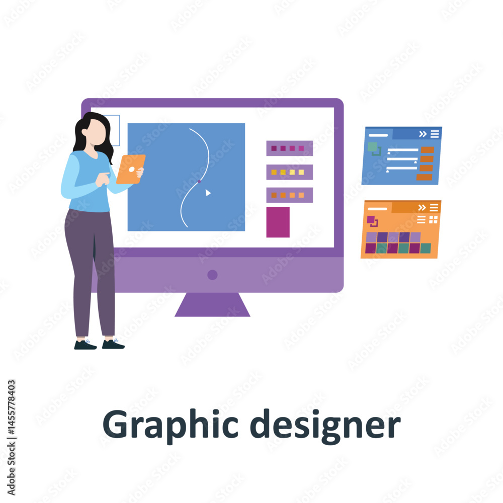 Graphic designer Vector illustration which can easily modify or edit