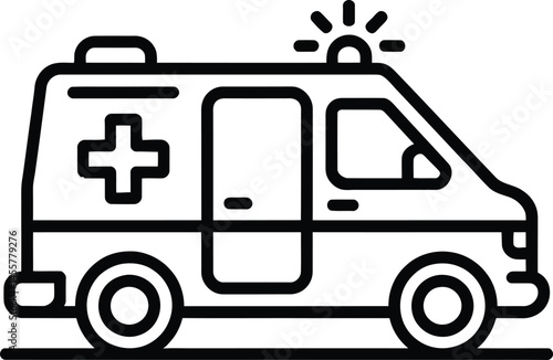 Ambulance car line icon, concept illustration, outline symbol, vector sign, linear symbol.