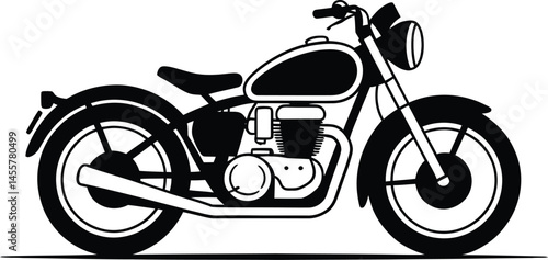 Motorcycle icon. Vector illustration of a motorcycle on white background.