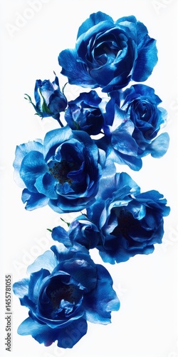 Glistening Blue Roses Vertical Bouquet on White