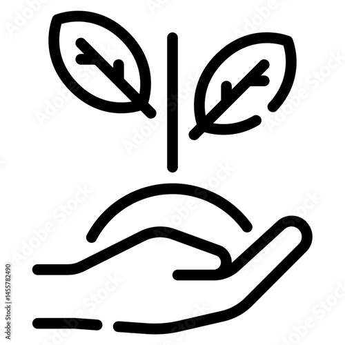 Hand Holding Leaves Icon